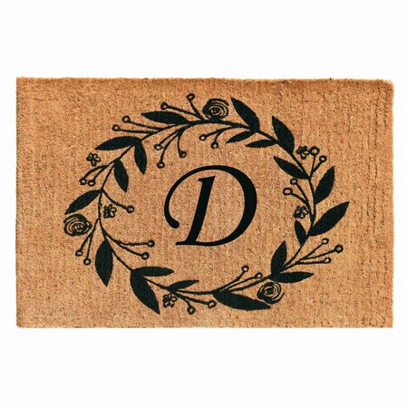 Monogram Door Mat, Black, Natural, 24 in W x 36 in L